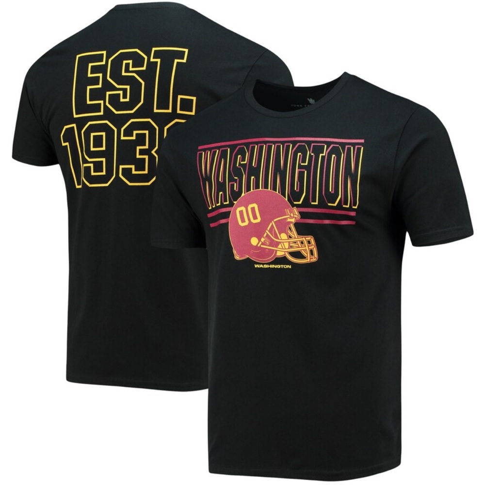Junk Food | Washington Commanders Football 2-Hit T-Shirt Black Size Medium NWT
